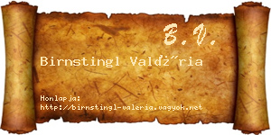 Birnstingl Valéria névjegykártya